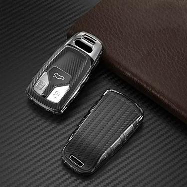 Imagem de WSWJDW TPU Car Key Case Cover Chaveiro Ring Key Bag, apto para Audi A4 B9 A5 A6L S4 S5 S7 8W Q7 4M Q5 TT TTS RS Coupe, preto