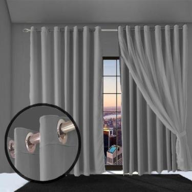 Imagem de cortina blackout Bruna corta luz 5,00 x 2,80 varão branco - Bravin Cor