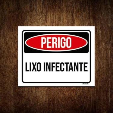 Imagem de Kit 3 Placas Perigo Lixo Infectante