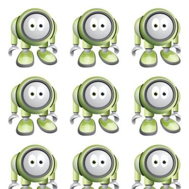 Imagem de Papel de Parede Adesivo Autocolante Vinil Infantil Robótica Robos Cart