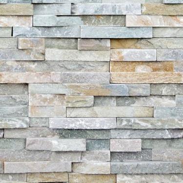 Imagem de Papel de Parede autocolante - Estilo Pedra Tijolos Cinza esverdeado 3D