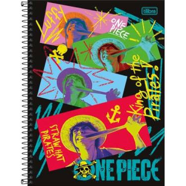 Imagem de Tilibra - Caderno Espiral Capa Dura Universitário 10 Matérias One Piece Netflix 160 Folhas - Fundo Preto - Quadrados