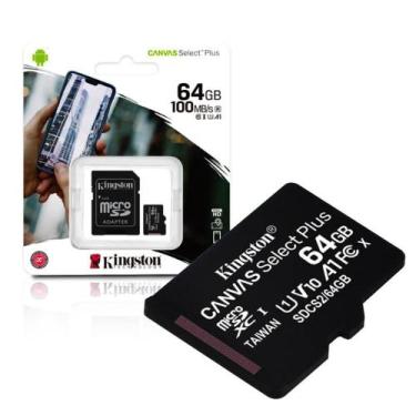 Imagem de Micro Sd de 64Gb Kingston SDCS2/64GB Classe 10 Com Adaptador, 64GB
