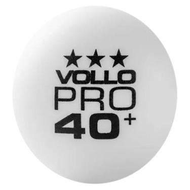 Imagem de Bola Tênis de Mesa Vollo 3 Estrelas Pró 40+ Unissex, Único, Branco