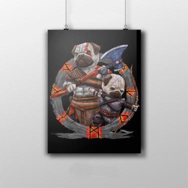 Imagem de Placa Decorativa Pug Of War - God Of War Temática - Nerdecs