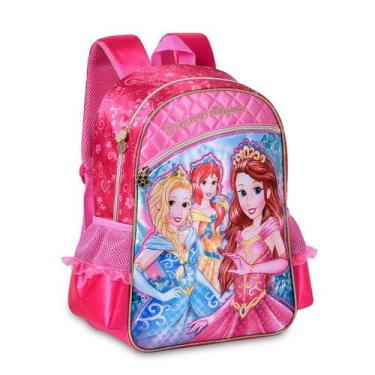 Imagem de Mochila de Costas 'M' Princesas Mágicas Disney Escolar Infantil Creche