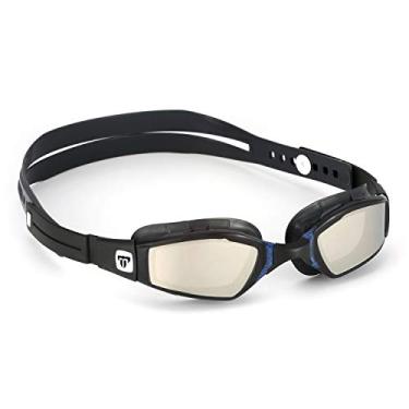 Imagem de Phelps Óculos de Natação Ninja - Lente Espelhada Prateada, Armação Cinza e Azul-Marinho - Tecnologia de Lentes Curvas, Antiembaçamento, Proteção UV