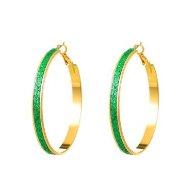 Imagem de 3 pares de brincos femininos do Dia de São Patrício, de acrílico, trevo irlandês, chapéu verde, trevo, ferradura, pingente, boa sorte, joia de São Patrício, presente, Medium, Acrílico, Sem pedra