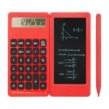 Imagem de Calculadora de mesa, pequenas calculadoras de mesa com bloco de anotações, calculadora básica de 4 funções de matemática grande, material escolar para crianças, estudantes do ensino fundamental/médio