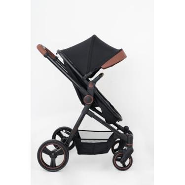 Imagem de Galzerano Ivy, Carrinho de Passeio com Moisés, Preto e Caramelo, Proteção UV50+, Estrutura em Alumínio