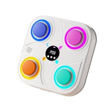 Imagem de Rock88 Máquina de boxe musical, alvo de iluminação interativo com visor digital e luvas pequenas, máquina de boxe de montagem na parede para exercícios em casa ou escritório, branca, sem luvas