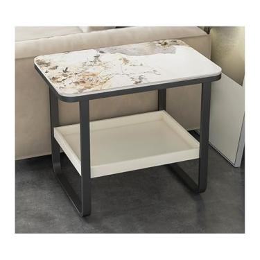 Imagem de Sofa side table，Bedroom Side Table，Small coffee table，Coffee Tables for Living Room，Nightstand，Storage Shelves，Open Storage，for Small Spaces，Bedroom，Living Room(Gray+black,80*40*50cm/31.5*15.7*19.7in)