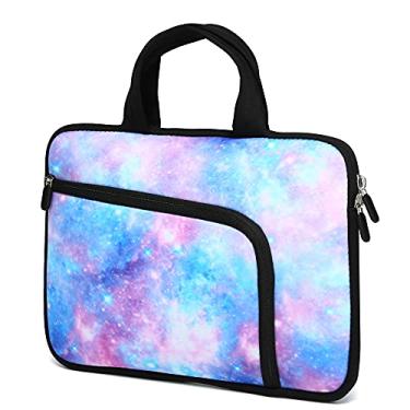 Imagem de HAPLIVES Capa para laptop de 11,6 polegadas 12,2 polegadas Capa Ultrabook Capa para notebook PC Bolsa carteiro Capa para tablet Capa de neoprene com alça para crianças, homens e mulheres, dois bolsos (céu estrelado)