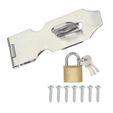 Imagem de PATIKIL Fechadura de porta de 7,5 cm, cadeado de segurança de aço inoxidável 304, ferrolho de segurança com parafusos para armários de portão, armários de armário, prata