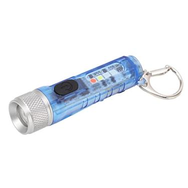 Imagem de Lanterna Com Chaveiro LED Ultra Brilhante de Longo Alcance Mini Lanterna USB Recarregável para Exterior M300 Não Fluorescente (Azul)