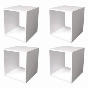 Imagem de Kit 4 Nicho Suporte MDF Base Expositor Para Lojas Vitrine 30x30x30cm