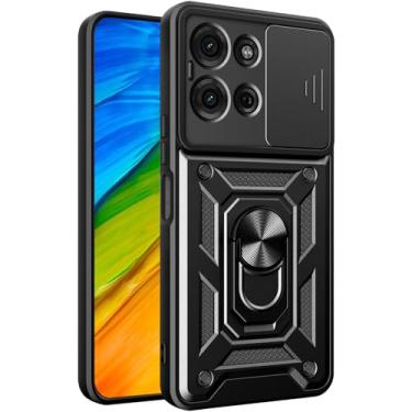 Imagem de Fofvccv Capa para Motorola Moto G75 5G com capa deslizante para câmera e suporte de anel, capa protetora de corpo inteiro à prova de choque de grau militar, suporte magnético para carro para Moto G75