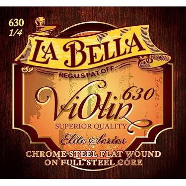 Imagem de La Bella Conjunto de cordas para violino 630-1/4 Elite Chrome Steel Flat Wound Full Steel E-631-G-634