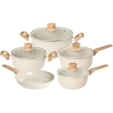 Imagem de Jogo De Panelas Marble Edition Antiaderente 5 Peças Oster