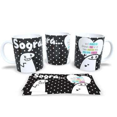 Imagem de Caneca de Porcelana Branca Personalizada Familia e familiares Preto (Sogra)