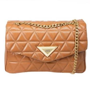 Imagem de Bolsa Feminina Grande Schutz Tiracolo 944 Matelassê Couro Corrente 500181093-Feminino