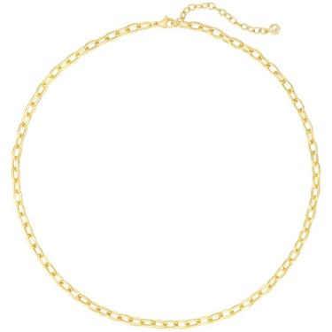 Imagem de BENEIGE Colar feminino delicado banhado a ouro 14 K, corrente simples, minimalista, hipoalergênica, ajustável, joia para presente, Sem Pedra Preciosa