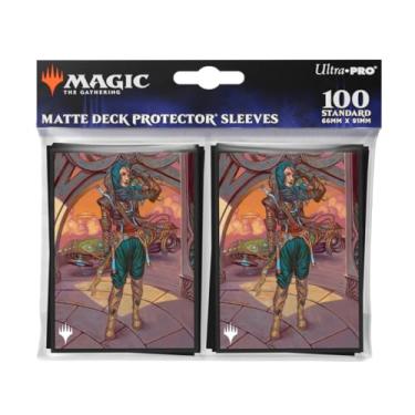 Imagem de Ultra PRO - Aetherdrift Sita Varma, Masked Racer 100ct Deck Protector® mangas para Magic: The Gathering, cartas esportivas, cartas MTG, D&D, tamanho para caber em cartões de tamanho padrão, acessório