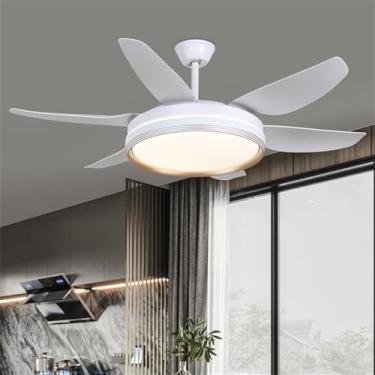 Imagem de Nórdico Moderno LED Ventilador Luz Moda Luxo Sala De Estar Restaurante Quarto Estudo Hotel Villa Ventilador De Teto Luz Remota Ventilador Elétrico (Estilo 10)
