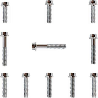 Imagem de Kit parafusos cromados tampa motor lateral esquerda+direita C100 Dream