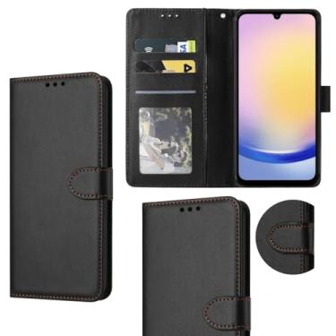 Imagem de Capa Capinha Carteira Flip Couro Compatível Samsung Galaxy A25 Premium (PRETO)