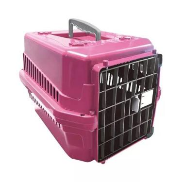 Imagem de Caixa de Transporte Suporta Até 5kg Cachorros e Gatos Rosa - MecPet