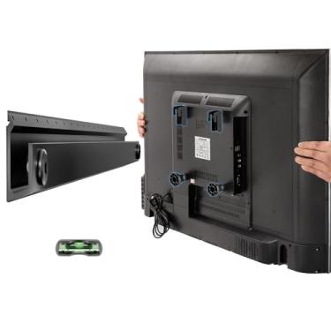 Imagem de Suporte de parede para TV sem parafusos, sem furadeira, suporte para TV de 56 a 55 polegadas, suporte para TVs sem parafusos de drywall com instruções claras, suporte para TVs de baixo perfil com