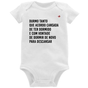 Imagem de Body Bebê Durmo tanto que acordo cansada - Foca na Moda, Branco, GG