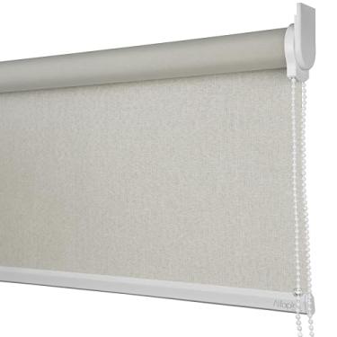 Imagem de Cortina Persiana Rolo Blackout (SEM BANDÔ) 2,40 (lar) x 1,60 (alt) - Cor Linho Natural - Acabamento Branco