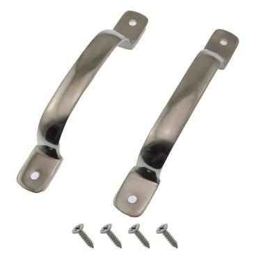 Imagem de YTgilo 2 peças de aço inoxidável 304 com alça fundida de precisão de 125 mm, alça oval, puxador de porta marítimo, resistente, para equipamentos industriais, caixas de distribuição de energia,