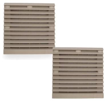Imagem de 2 Protetores Plástico Ventilador Com Filtro 150mm Cinza - METALTEX