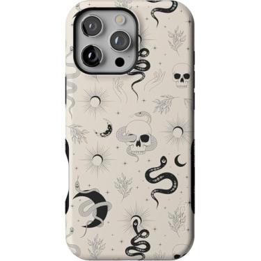 Imagem de Casely Capa para iPhone 16 Pro | Sem mais explicações | Cobras e caveiras | Compatível com MagSafe | Design de capa ultra-protetora ousada