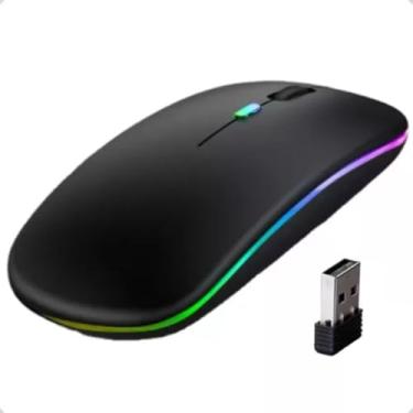 Imagem de Mouse Sem Fio RGB, Recarregável, 1600 DPI, Design Ergonômico, Iluminação LED, Compatível com Windows e Mac