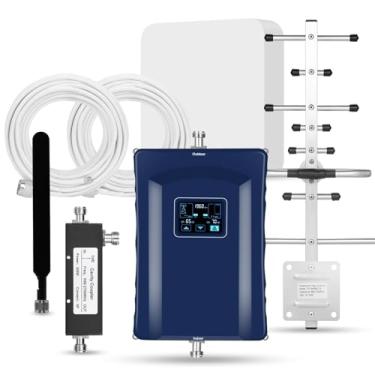 Imagem de Amplificador de celular, até 6500 pés quadrados, impulsionador de sinal de celular para banda 66/25/2/4/5/12/13/17, Boost 5G 4G para todas as operadoras dos EUA Aprovado pela FCC Cell Booster