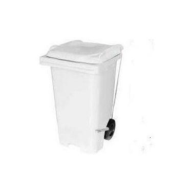 Imagem de Contentor Plástico Lixeira Tipo Gari 240l Com Pedal Em Aço - JSN, Verm