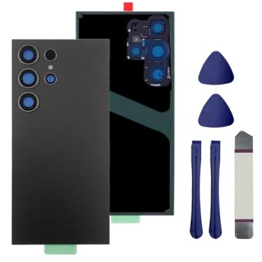 Imagem de Substituição de vidro traseiro para Galaxy S24 Ultra para Samsung Galaxy S24 Ultra 5G, S24 Ultra traseira traseira de substituição com lente de câmera pré-instalada e adesivo + kits de ferramentas de