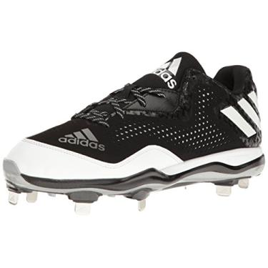 Imagem de adidas Tênis de beisebol masculino PowerAlley 5 Mid, Preto/Branco/Metálico/Prata, 13.5