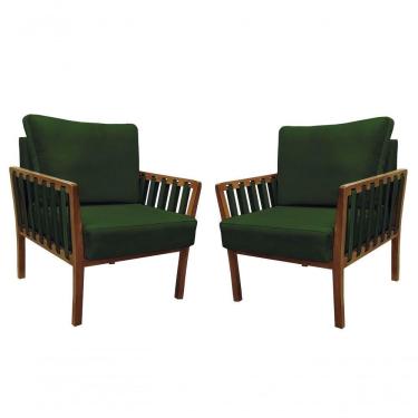 Imagem de Kit 2 Poltronas Luxo Califórnia 0130 Verde Musgo