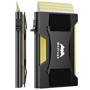 Imagem de Carteira inteligente masculina slim minimalista: carteira pop-up de metal - porta-cartão de crédito com bolso frontal RFID - presente para marido masculino no aniversário Brithday, Preto, Smart Wallet