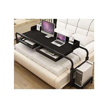 Imagem de Mesa de cama, mesa de cama com rodinhas para laptop, suporte sobre a cama, móvel com comprimento e altura ajustáveis, mesa de amamentação, mesa de computador
