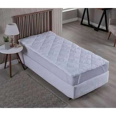 Imagem de Pillow Top Solteiro Percal 200 Fios 100% Algodão – Toque Suave, Hipoalergênico, Conforto Extra para Colchão