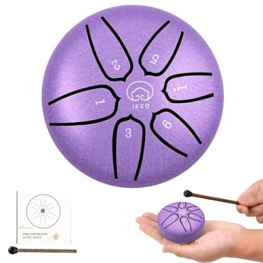 Imagem de Tambor de língua de aço de 3 polegadas 6 notas, Handpan Drum instrumento para crianças, mini kit de tambor de tambor