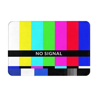 Imagem de Tapete de banho retrô sem sinal com tela de TV, tapete de boas-vindas de microfibra, suporte de borracha, antiderrapante, raspador, lavável, interior, exterior, capacho para entrada 45 x 76 cm