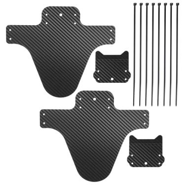 Imagem de salbsever 2 conjuntos de para-lamas de bicicleta de montanha, compatível com traseira e dianteira, ajustável, 73,7 cm, plus size, com 15 abraçadeiras para tamanhos de roda de bicicleta Fat Bike e
