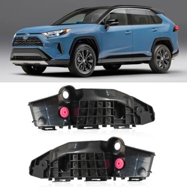 Imagem de 52536-0R080-52535-0R100 Par de suporte de para-choque dianteiro esquerdo direito suporte de feixe suporte guia guia retentor para Toyota RAV4 2019-2021